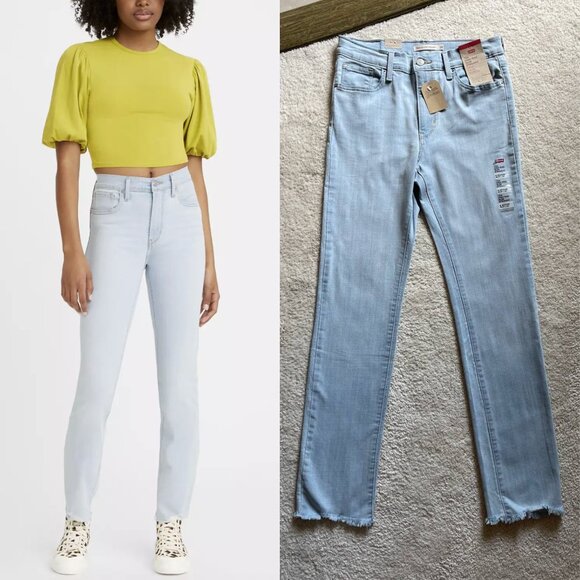 Levi's Denim - NWT Levi's 724 High Rise Slim Straight Jeans 26/32 Light Wash Slate Scan